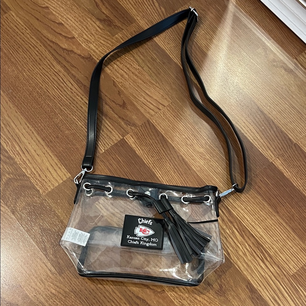 Chiefs Clear Crossbody Bag with Black Trim